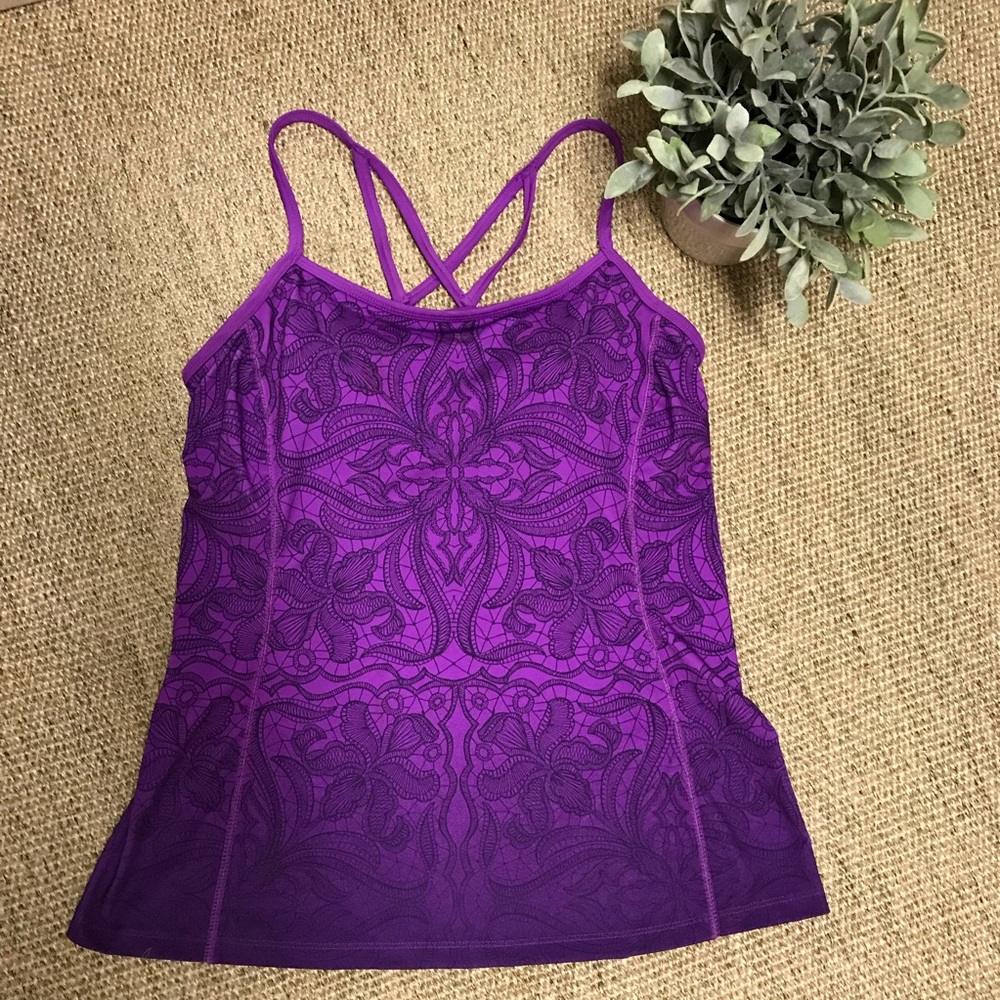 Athleta Harmonious Ombré Built in Bra Tank Purple